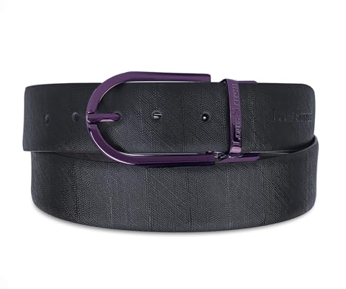 Image of LOUIS STITCH Men's Reversible Italian Leather belt for men 1.25 inch (35mm) Waist Strap Black Brown Belt (BEPLNJ)