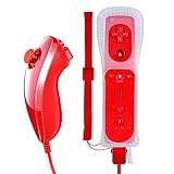 wii controller an wii anmelden  YiYunTE 2 In 1 Telecomando Motion Plus per Wii e Wii U Game Remote Controller Motion Plus e Nunchuk Controller per Wii e Wii U con Custodia in Silicone e Cinturino da Polso - Rosso
