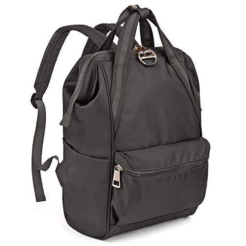 UTO Unisex Anti-Theft Travel Backpack School Bag Water Resistant Lightweight Nylon Grey