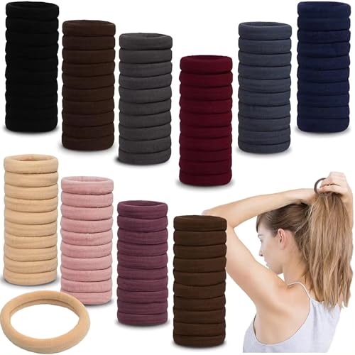 Image of GITGRNTH Soft Cotton Hair Ties for Women - No Damage Elastic Hair Bands - Durable Rubber Band for Women - Ideal Ponytail Holders - Comfortable Hair Accessories - Gentle on All Hair Types - Perfect for Thick and Thin Hair - Scrunches for Women - Kids Hair Rubber Band