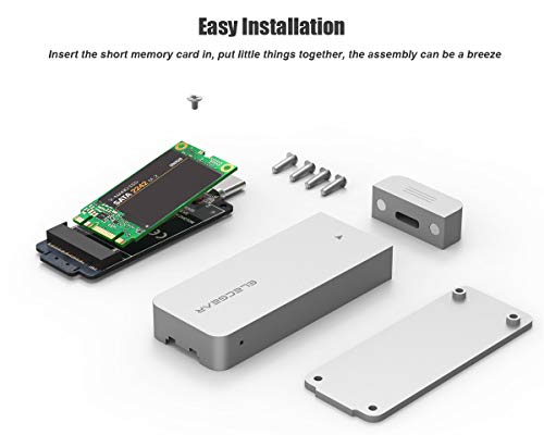 USB 3.1 Adattatore Esterno per 2242 SATA M.2 SSD Disco Rigido, 42mm NGFF Alluminio Custodia Adapter con calotta magnetica, 10Gbps M2 SSD Convertitore Enclosure Box Case, USB Tipo C Plug