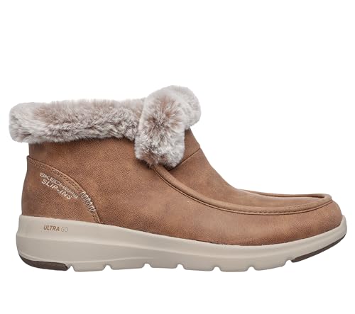 Skechers Donna Slip-Ins: Glacial Ultra - Cozy Getaway Shoes In Nocciola, Taglia 36, Vegan - 4