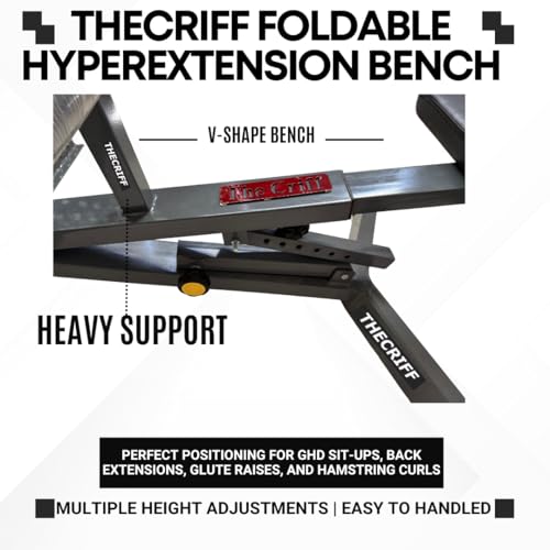 Image of Foldable Hyperextension 4x2 inch Pipe Structure Commercial Model Roman Chair Back Lower Core Workout Bench |Heavy-Duty Strength Training Equipment for Abs, Glutes, Hamstrings & Calves|GHD Sit-Ups