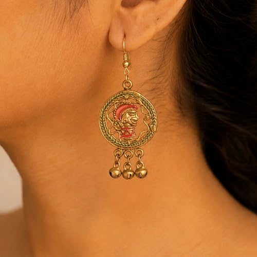 Image of Handcrafted Tribal & Dhokra Art Earrings for Women - Wooden, Nature-Inspired Statement Drop & Traditional Ethnic Designs