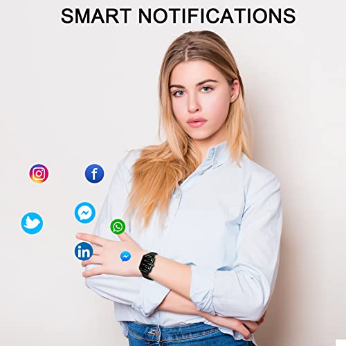 Kaktin Smart Watch For Men Women，Smartwatch With Bluetooth Call(Answer/Make Call)， 1.85" Touch Screen Fitness Watch Tracker With Ip68 Waterproof, 100+Sports Compatible With Android Iphone Ios (Black) #TOP1