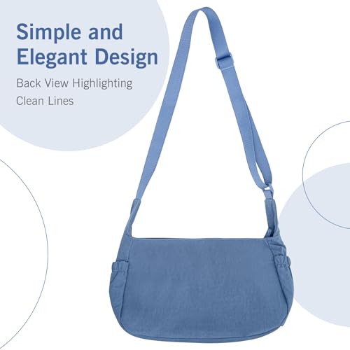 Image of Canvas Crossbody Bag for Women, Shoulder Bag with Pockets, Casual Travel Messenger Bag