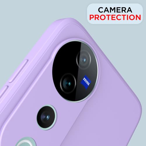 Image of Outlouders Back Cover for Vivo V40 Pro | Camera Protection | Durable Soft Matte Silicone Bumper Case (Purple)