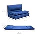 Best Choice Products Linen Folding Futon Chaise Lounge Sofa Gaming Chair Floor Couch, Blue