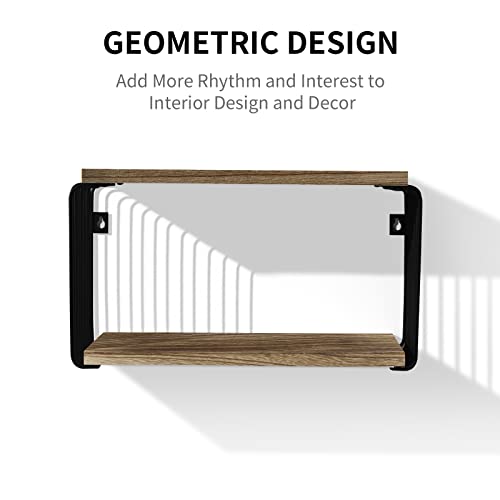 Adowes Nightstand For Wall Floating Nightstand Geometric Wood Bedside Shelves Multi As Floating Wall Shelves For Storage In Bedroom, Living Room, Bathroom, Kitchen, Office And More Carbonized Black #TOP1