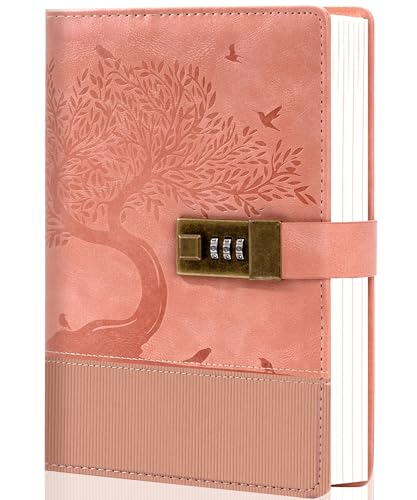 MINICAGIE Pink Diary with Lock for Women Girls 256 Pages
