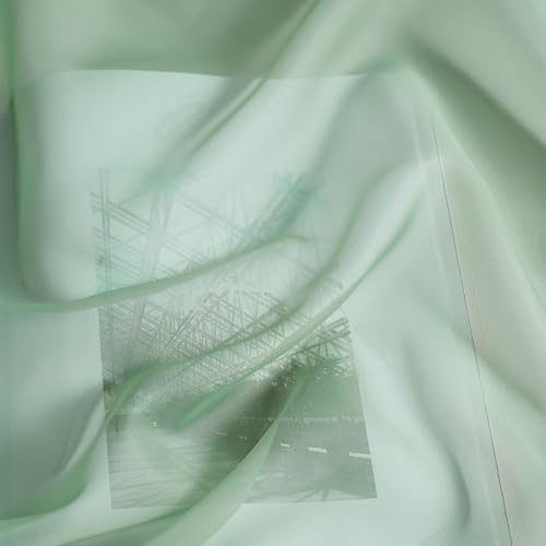 Image of NICETOWN Sage Green Sheer Curtains 63 Inches Long, W42xL63, 2 Panels | Rod Pocket Lightweight Drapes Voile Sheer Air & Breathable Home Decor Window Treatments for Bedroom