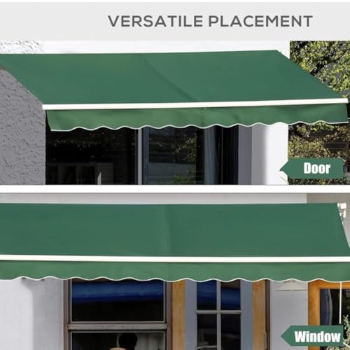 Lona impermeable para toldo de terraza con tejido resistente verde 350 x 250 cm 6