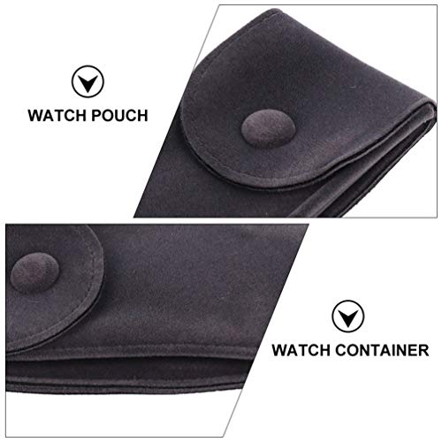 ULTECHNOVO 2Pcs Assistir Relógio Organizador Saco Caso De Armazenamento Portátil Cinza Escuro