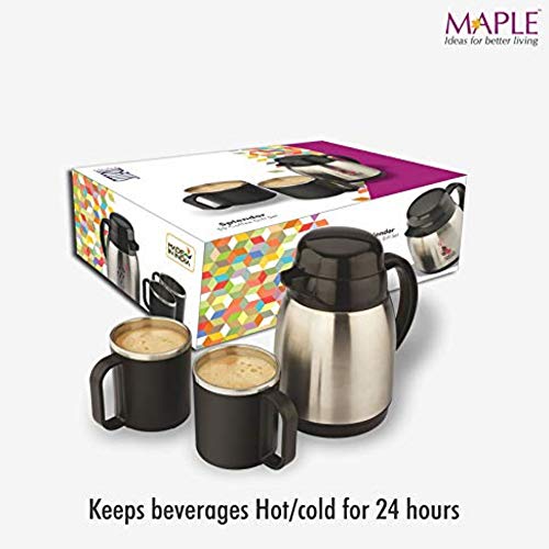 Image of Maple Trellis Splendor 400 Stainless Steel Coffee Gift Set-(Flask and Individual Cups)