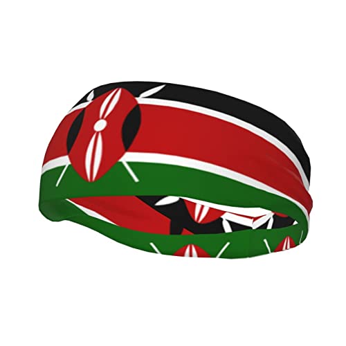 Kenya Flag Headbands Sweatband Sports Headband Moisture Wicking Workout Sweatbands for Men Women