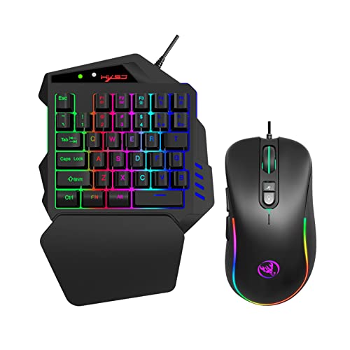 Teclado una mano V500 y ratón J300 Irfora con 2 puertos USB para juegos con cable
