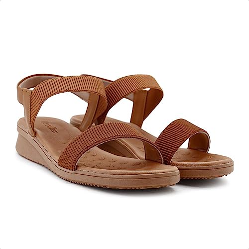 Sandália Usaflex Plataforma Tiras Elástico Feminina
