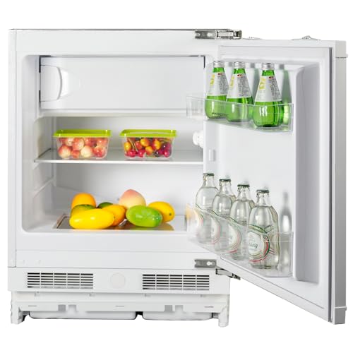 FrigoríFico Combi Low Frost, FrigoríFico Pequeña Integrable, Mini Frigorífico con Congelador 96L (84 L Refrigeración / 12 L Congelación) | Puerta Invertible | Ajuste de Temperatura | Iluminación LED