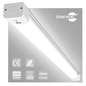 Tube Led 150cm, 45W 4500LM Neon Led, IP66 Reglette Étanche Led, Néon Led Garage Plafonnier pour Atelier, Sous Sol, Salle de Bain, Cave, Bureau Eclairage, Blanc Froid 5000K