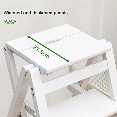 Taburete de escalera para adultos con peldaños de madera maciza 4