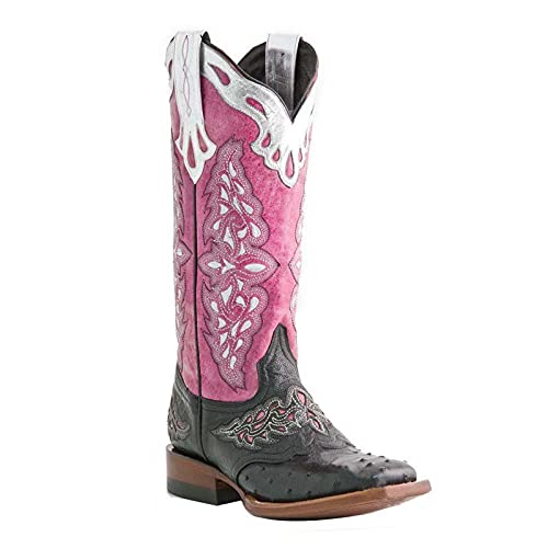 LISHAN Women's Western Cowboy Cowgirl Knight Boots Pull On Mid Calf High Boot