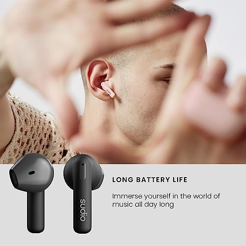 Sudio A1 Black, Bluetooth'lu kulaklık, kompakt kablosuz şarj yuvası, IPX4 korumalı, entegre mikrofonlu ses geçiren kulaklık, birinci sınıf kristal ses - Görsel 2