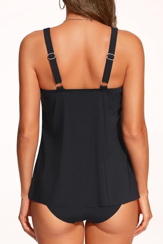 Image of Tempt Me Two Piece Tankini Bathing Suits for Women Halter Bandeau Swim Top with Bottom Flyaway Tummy Control Swimsuit