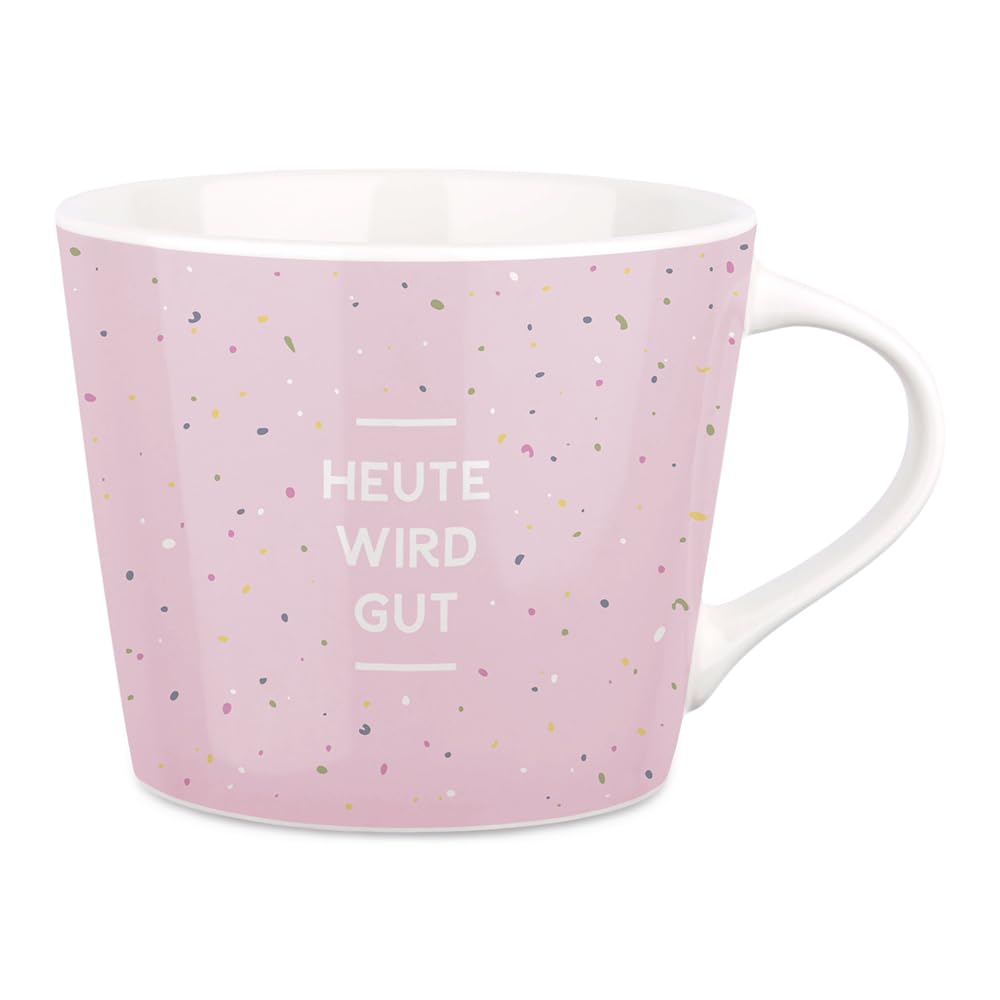 Grafik-Werkstatt Coffee Mug with 100% Real Gold | Porcelain Mug | 420 ml | Heute Wird Gut