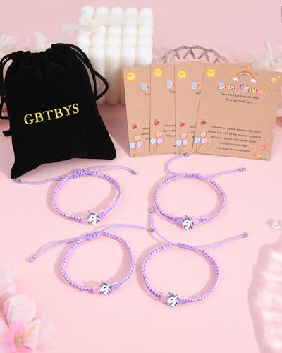 Image of 2 /3 /4 Pcs Best Friend Bracelet Heart /Butterfly /Infinity /Unicorn Matching Handmade Friendship Sister BFF Best Friends Bracelet Birthday Gifts for Her