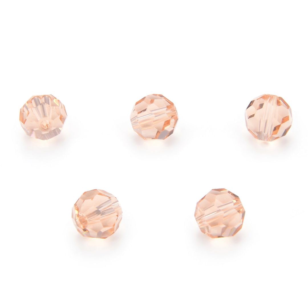 Adabele SS2R-818 - 24 cuentas redondas facetadas de cristal austriaco de 8 mm, color rosa melocotón claro, compatible con 5000 cristales de Swarovski Preciosa SS2R-818