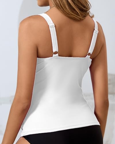 Image of Tankini Tops for Women Swimwear Top Only Tummy Control Bathing Suit Top No Bottom (Available in Plus)