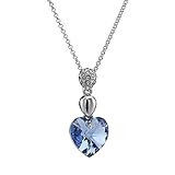 KRUCKEL ネックレス ホワイトゴールド スワロフスキー ジルコニア レディース クリスタル ブルーハート シルバー 人気 アクセサリー 金属アレルギー対応 - 5031030