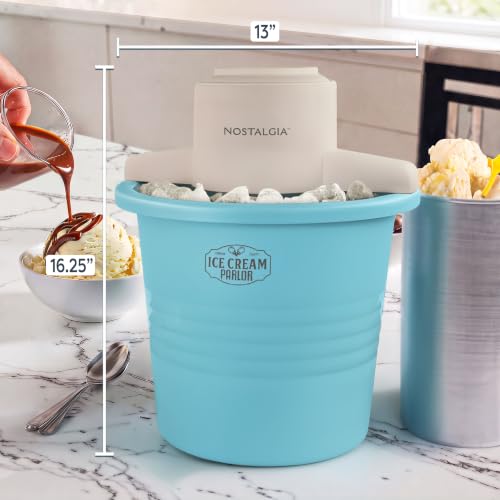 Nostalgia Electric Ice Cream Maker - Old Fashioned Soft Serve Ice Cream Machine Makes Frozen Yogurt or Gelato in Minutes - Fun Kitchen Appliance - Blue - 4 Quart - image 9