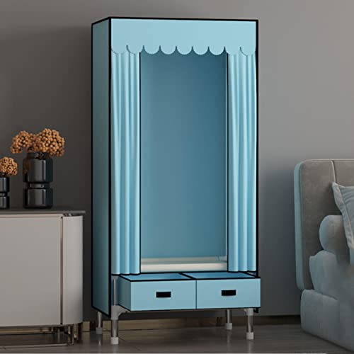 Armoire en tissu rose 70 cm avec tringle et 3 tiroirs pour vêtements