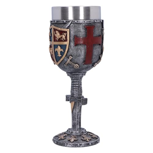 Nemesis Now Heraldic Goblet 20cm, Resin, Silver, Sword and Shield Goblet, Historical Collectable, Medieval Giftware, Removable Stainless Steel Insert, Cast in The Finest Resin, Expertly Hand-Painted - Image 3