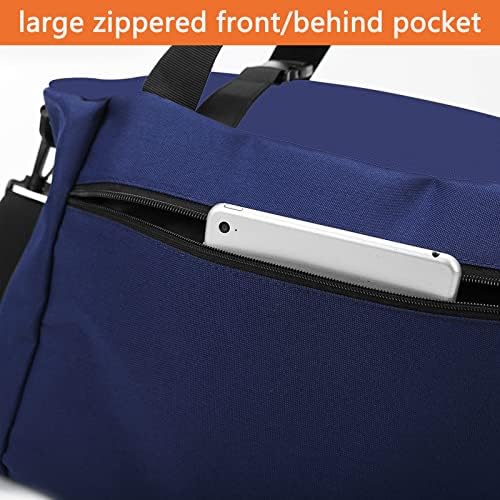 Sports Gym Tote Bag, Large Travel Duffel Luggage Bag, 21" Weekender Overnight Bag with Strap - Blue 4 Sports Gym Tote Bag, Large Travel Duffel Luggage Bag, 21" Weekender Overnight Bag with Strap - Blue