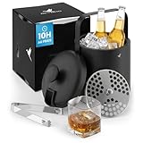 Beyond Seau à Glaçons Isotherme avec Couvercle & Pince en Acier Inoxydable Sans BPA – Refr...