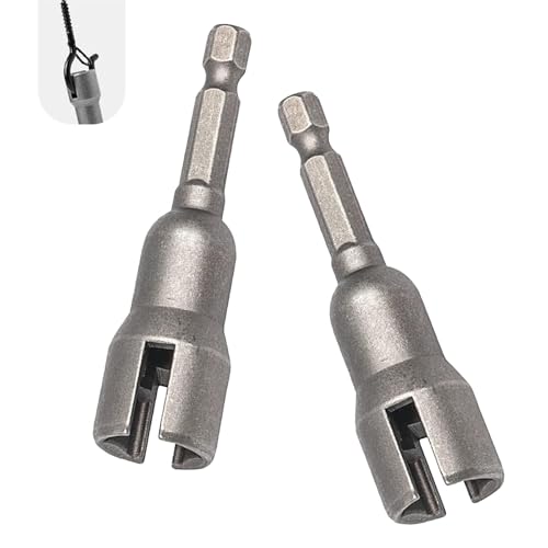 DACIRTY Pack-2 Butterfly Hole Socket Wrench, Hex Shank Nut, Power Wing Nut Driver, Universal Automobile Accessories, for Most Cars, Trucks and Vans (Silver #2.5