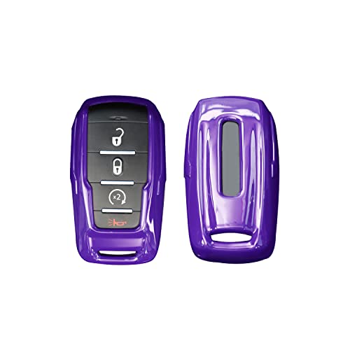 Image of Key Fob Case Cover Key Bag Holder Protection Shell Accessories for Dodge RAM 2018-2026,Purple