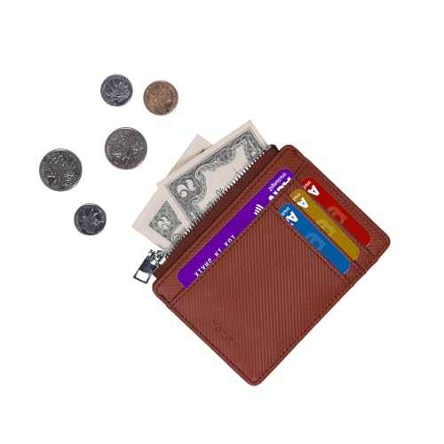 Slim Minimalist Wallet, Front Pocket Wallets, RFID Blocking, Credit Card Holder for Men & Women (brown)2