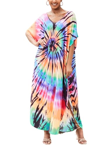 Image of Kaftan Dresses for Women Plus Size Bathing Suit Cover up Caftan Maxi Beach Dresses
