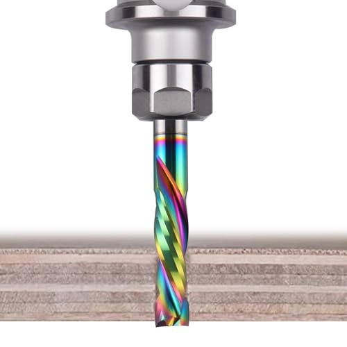 Image of Woodwork Milling Cutter,DLC Coating,UP & Down Cut 2 Flutes Spiral Carbide Milling Tool CNC Router Compression Wood End Mill Cutter Bits,6mm Shank,6mm Cutting Dia,25mm CEL Pack of 2