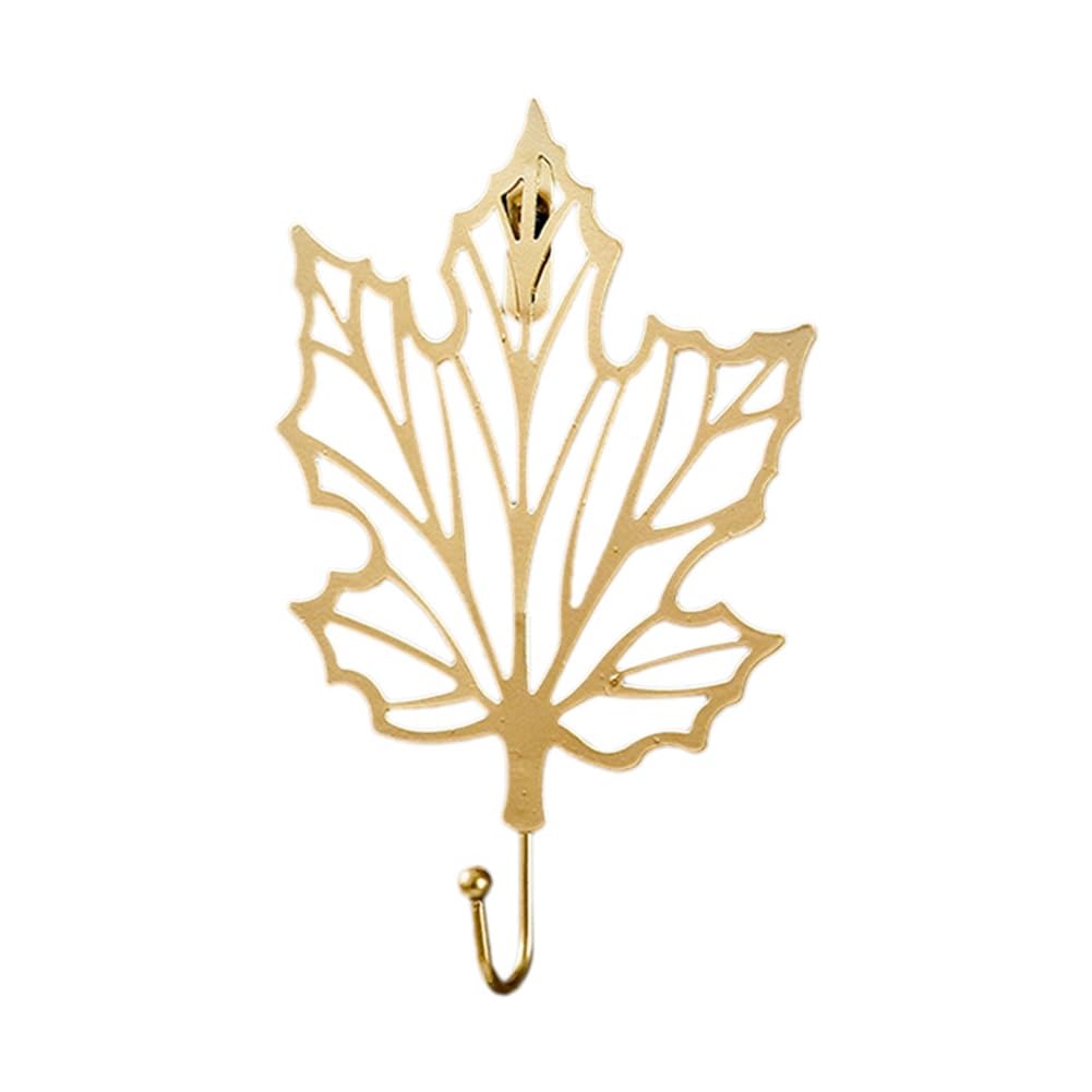 CTRLZS Metal Leaf Hook Gold Color Iron Art Wall Hanging Hooks Towel Hat Storage Racks Style 2