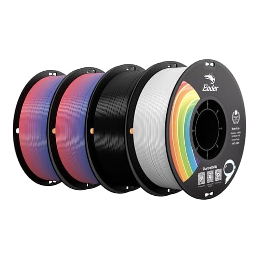 Creality PLA+ Filament 1.75mm 4KG, 3D Printer Filament 4 Pack 1kg Cardboard Spool, Strong Toughness,Multi-Color 3D Printing Filament for Most FDM Printers(Black White 2 Rainbow)