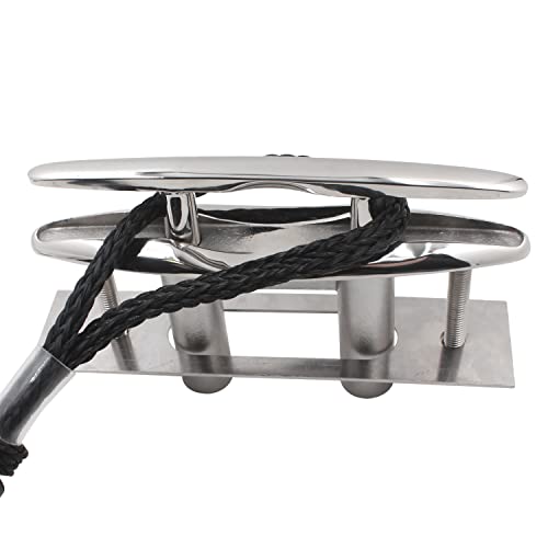 Shenghuiss Pair 6 Inch (155Mm) Pull Up Flush Mount Cleat Boat Dock Deck Marine Stainless Steel 316 Retractable Low-Profile Mooring Rope Neat Pop Up Cleat Lift With Backing Plate And Lock Nuts #TOP3