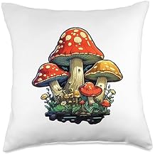 Mushroom Trippy Trip Shroom Throw Pillow, 18x18, Multicolor