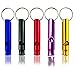 Amasawa 5*Signalpfeife, Notrufpfeife,Überleben Notfall Mini Pfeife Aluminium Schlüsselanhänger Sicherheits außen,extrem laut(Zufällige Farben)
