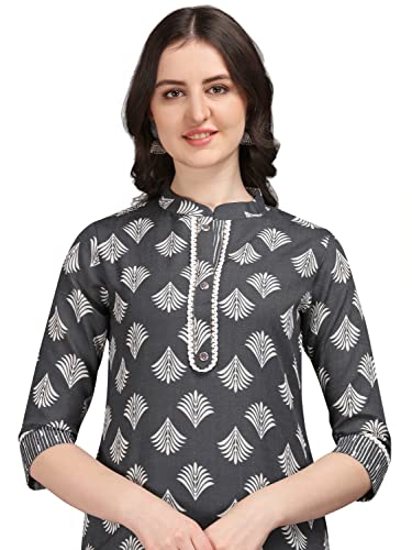 Image of NAINVISH Cotton Blend Floral Regular Women's Kurtas & Kurtis