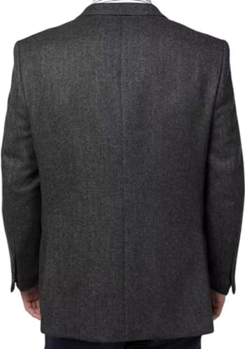 SOCOOL Men's Herringbone Tweed Blazer Jacket Wedding Groomsmen Prom Jackets 2 Buttons3