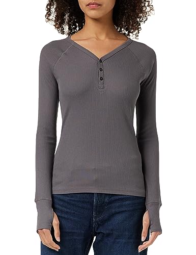G-Star Raw Slim Rib Henley Ls Wmn, Tops Para Mujer, Gris Rabbit D23342-D289-G077 , M